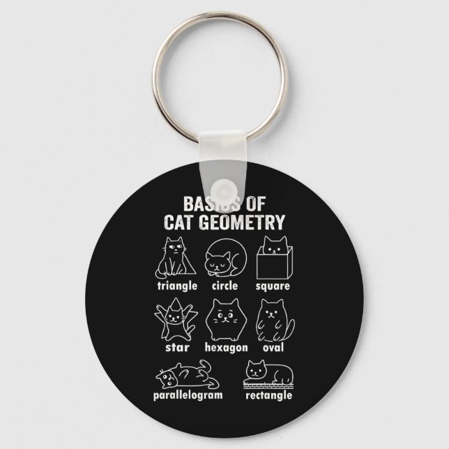 Porte-clés Drôle de physique de la géométrie du chat retour à (Recto)