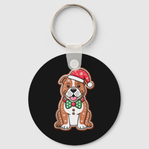 Porte-clés Drôle de Pitbull en pain d'épice de Noël Femmes Ho