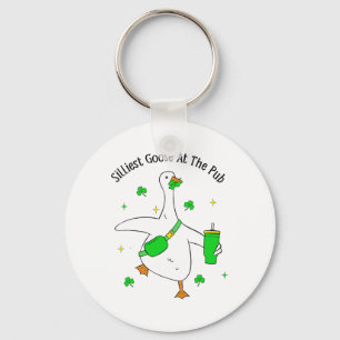 Porte-clés Drôle de plus bête oie au pub animal oie St Pa