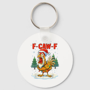 Porte-clés Drôle de poulet de Noël F-caw-f lumières de Noël S