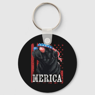 Porte-clés Drôle de Pug noir 4 juillet Mère de chien Papa de