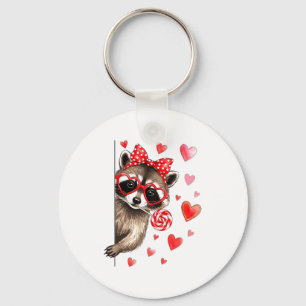 Porte-clés Drôle de Raton Laveur Sauvage Saint-Valentin Humou