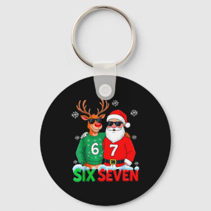 Porte-clés Drôle de Renne du Père Noël 6 7 Meme de Noël Six S