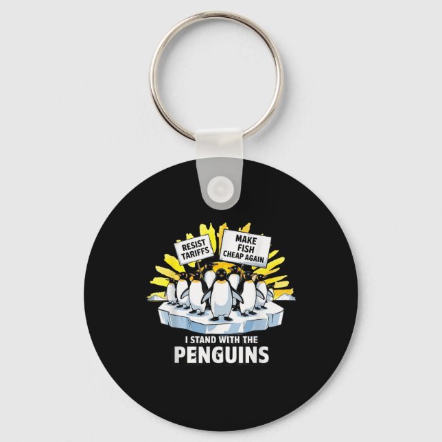 Porte-clés Drôle de résister aux pingouins protestation contr (Recto)