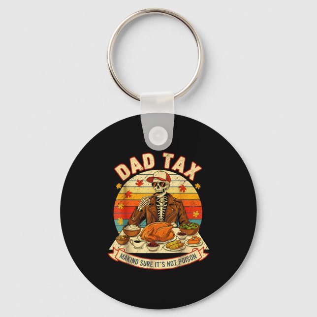 Porte-clés Drôle de Thanksgiving Papa Taxe Squelette Dinde Jo (Recto)