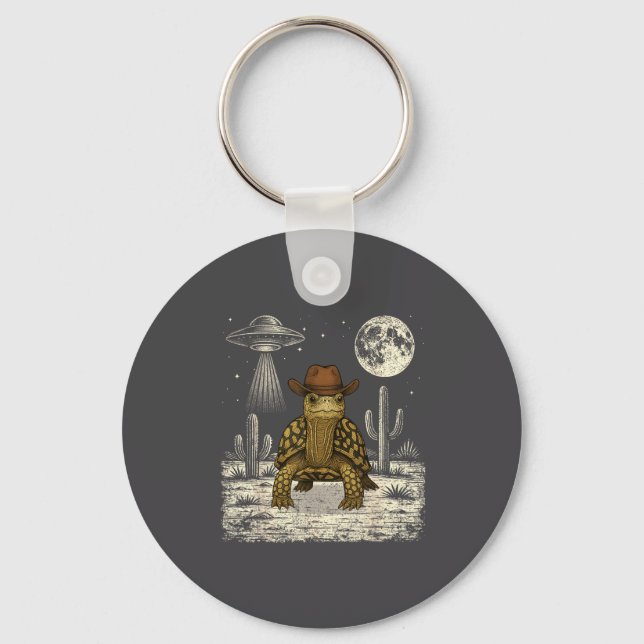 Porte-clés Drôle de Tortue boîte orientale Cowboy Occidental  (Recto)