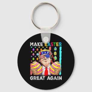 Porte-clés Drôle de Trump Faire Pâques Grande Again Lapin Cha