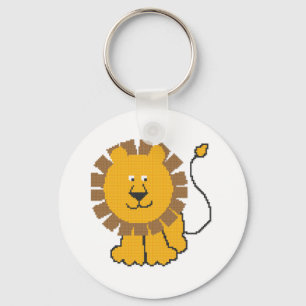 Porte-clés Drôle dessin animé de point de croix Lion