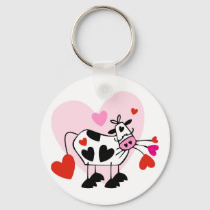Porte-clés Drôle dessin animé vache amour fou