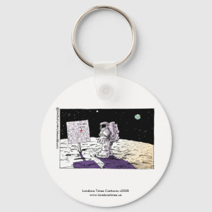 Porte-clés drôle d'homme perdu sur la lune
