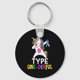 Porte-clés Drôle Diabétique Unicorne Type Drôle 1 Diab