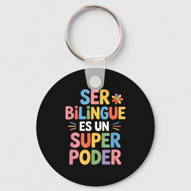 Porte-clés Drôle dicton bilingue ser bilingue es unDrôle bil (Recto)