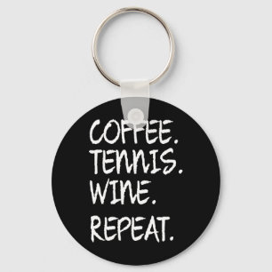 Porte-clés Drôle Dit Café Tennis Vin Répétition Femmes Hommes