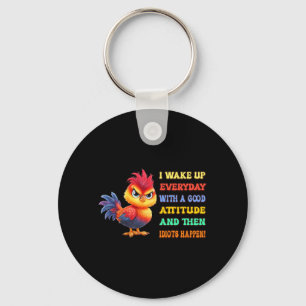 Porte-clés Drôle d'oiseau Coq Grincheux Citation Sarcastique 