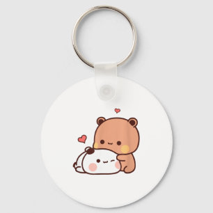 Porte-clés Drôle Doux Kawaii Kp Ours Panda Câlin Couple Amour