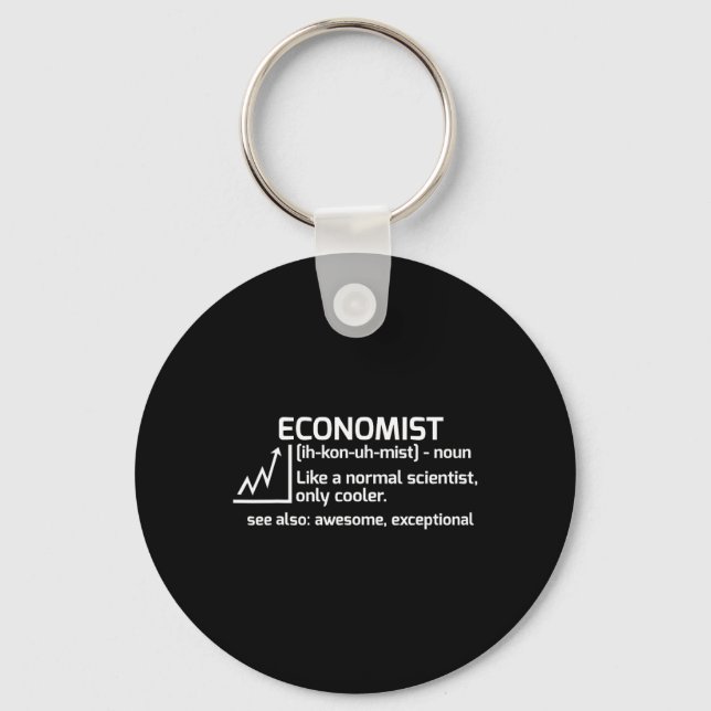 Porte-clés Drôle Économiste Définition Économie Science Don (Recto)