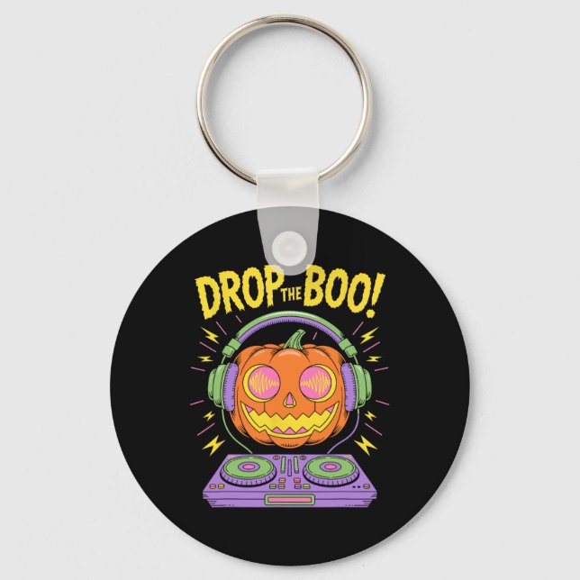 Porte-clés Drôle Edm Dj Halloween Citrouille (Recto)