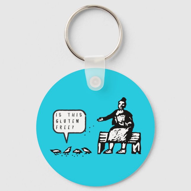 Porte-clés Drôle Est Ce Caricature Sans Oiseaux Gluten (Recto)