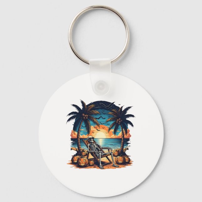 Porte-clés Drôle été Skeleton Beach Party Halloween Vi (Recto)
