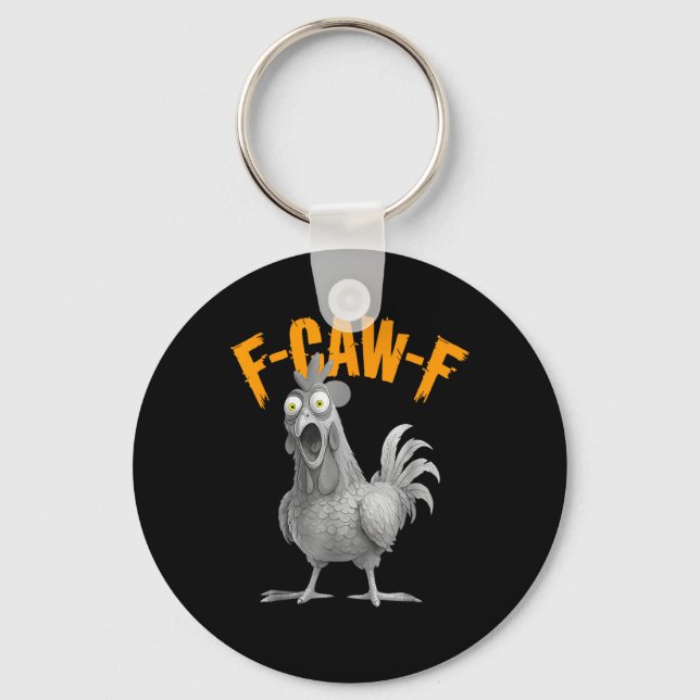 Porte-clés Drôle F Caw F Poulet Style Rétro Classique (Recto)