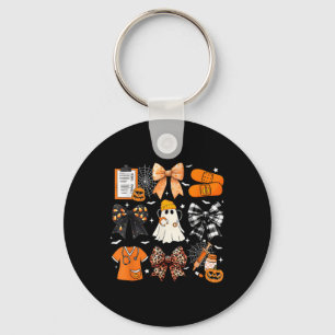 Porte-clés Drôle Fantôme Joyeux Halloween Coquette Bow Se Éff