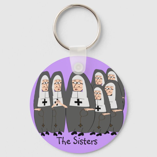 Porte-clés Drôle "Fat Nuns" Cadeaux pour toute occasion (Recto)