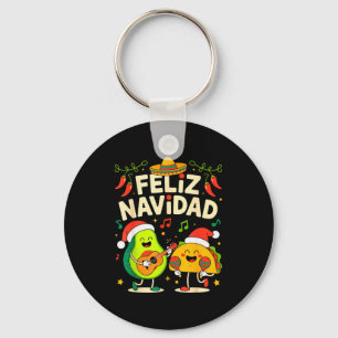 Porte-clés Drôle Feliz Navidad Avocat Tacos Noël Mexicain