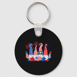Porte-clés Drôle Gnomes Patriotique American Flag Gnomes mign