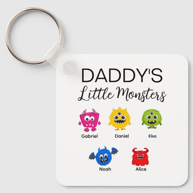 Porte-clés Drôle Halloween le petit monstre de papa (Recto)