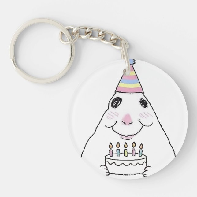 Porte-clés drôle hamster anniversaire  (Devant)