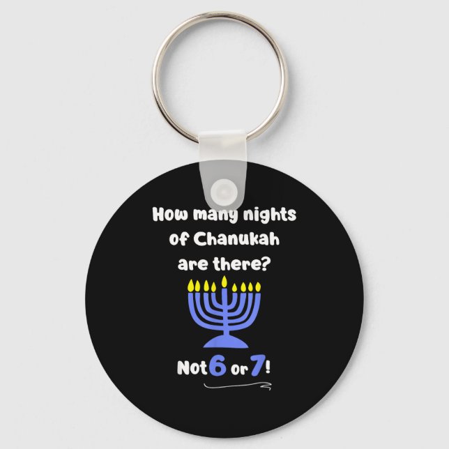Porte-clés Drôle Hanukkah 67 Mème Professeur Combien de nuits (Recto)