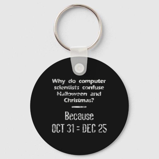 Porte-clés Drôle informaticien Halloween Noël Nerd (Recto)