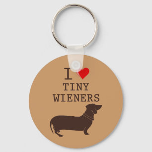 Porte-clés Drôle J'adore le teckel Wiener miniature