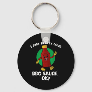 Porte-clés Drôle J'Aime Vraiment Bbq Sauce Ok Cartoon Barb