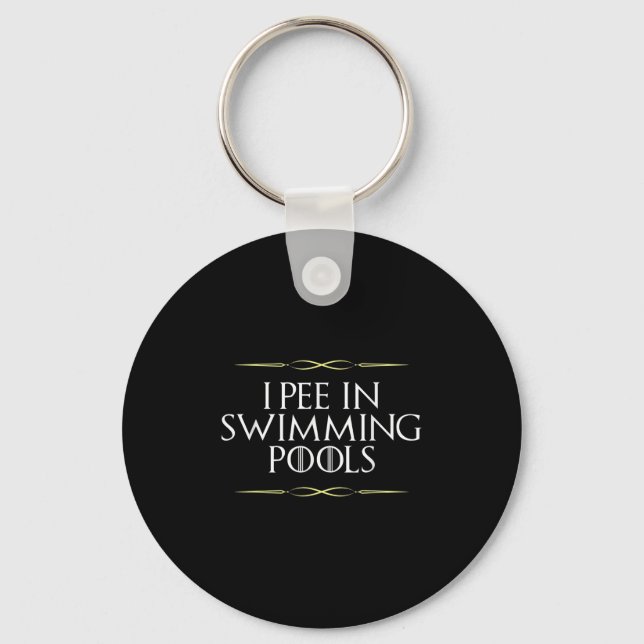 Porte-clés Drôle Je Pie Dans Les Piscines Gag Novelty Graphis (Recto)