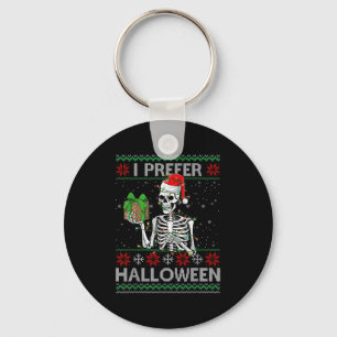 Porte-clés Drôle Je Préfère Halloween Skeleton laide Noël S