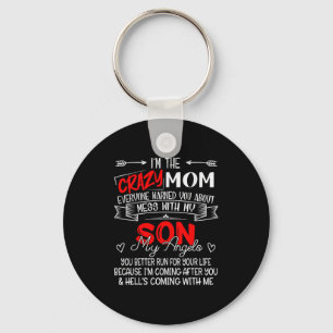 Porte-clés Drôle Je suis La Fou Maman ne mange pas avec Mon F