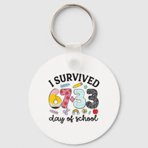 Porte-clés Drôle Je Survivéc 100 Jours De Fête Scolaire Te