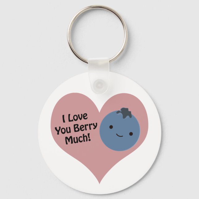 Porte-clés Drôle Je T'Aime Berry Beaucoup mignon Kawaii Blueb (Recto)