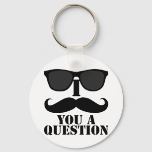Porte-clés Drôle Je Vous Moustache Une Question Lunettes de s