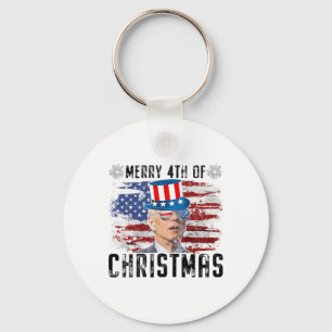 Porte-clés Drôle Joe Biden Joyeux 4 de Noël 4 juillet