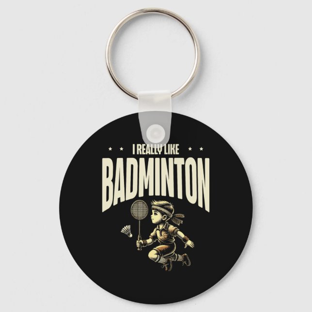 Porte-clés Drôle Joueur Dminton Love Shuttle Design 4 (Recto)