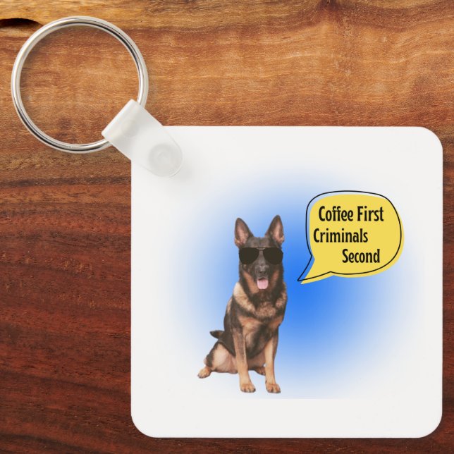 Porte-clés Drôle k9 café porte - clé et criminels (Recto)