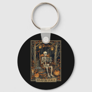 Porte-clés Drôle Lire En Paix Squelette Halloween Lire Nned B