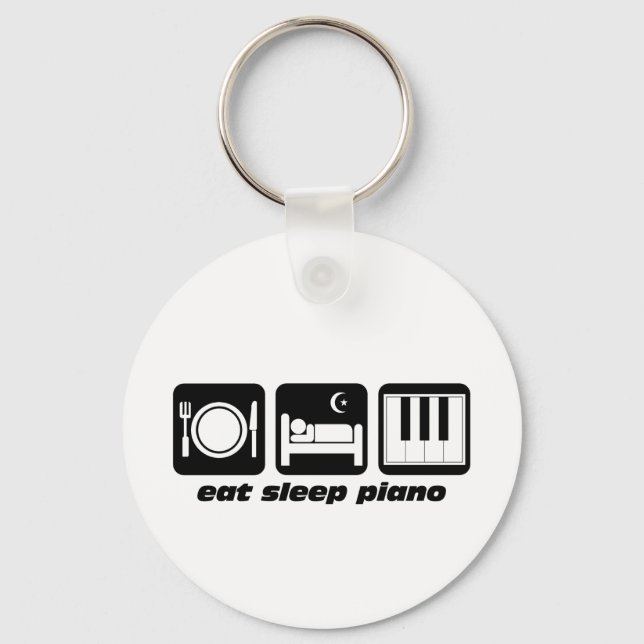 Porte-clés Drôle manger piano de sommeil (Recto)