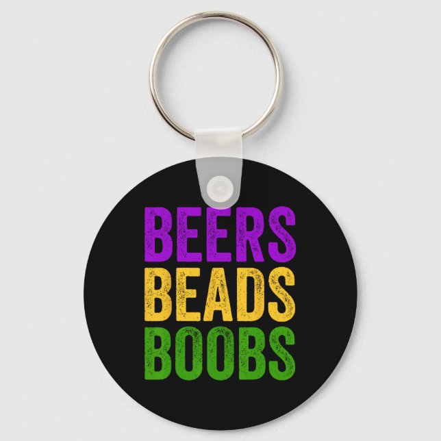 Porte-clés Drôle Mardi Gras Beers Beads Breast Teast New Orle (Recto)