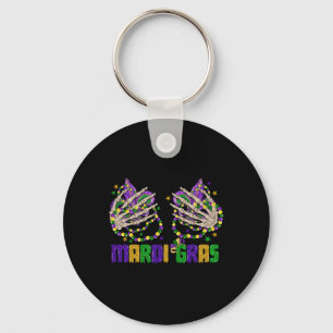 Porte-clés Drôle Mardi Gras Skeleton Mains Avec Perles Et Fle