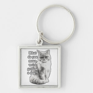 Porte-clés Drôle mème de chat grincheux pour les amateurs et 