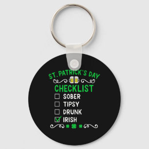Porte-clés Drôle Mens Jour de la Saint Patrick ivre