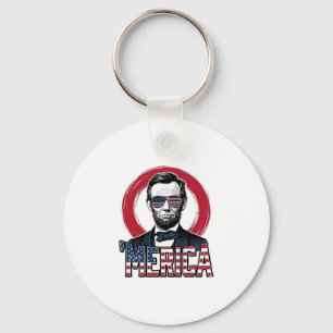 Porte-clés Drôle Merica Patriotique Président Vintage Vecteur
